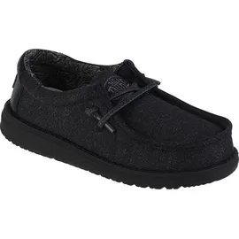 HEYDUDE Wally Youth Basic Moccasin Schwarz 33