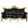 Casa Padrino Barock 3er Sofa Master Schwarz / Gold Lederoptik Mod2 - Limited Edition - Wohnzimmer Couch Möbel Lounge
