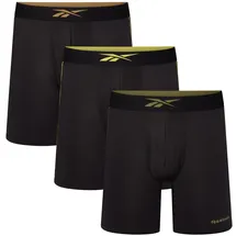 Reebok Trunk REEBOK "HUTTON", Herren, Gr. L (6), schwarz, Obermaterial: 92% Polyester, 8% Elasthan, unifarben, Unterhosen, basic, bequem, weich, feuchtigkeitsregulierend, mit Logo, breiter Bund
