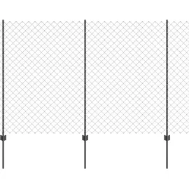 vidaXL Zaun mit Pfosten 1,5 x 25 m Grau/Stahl