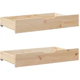 vidaXL Bettschubladen mit Rollen 2 Stk. 90x55x17 cm Massivholz Kiefer