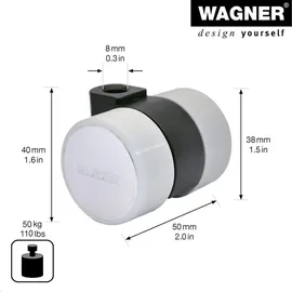 Wagner System GmbH Möbelrolle Soft-Lenkrolle Ø 38 mm 40 mm