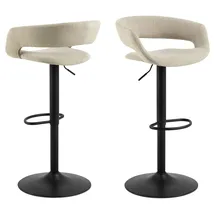 Actona 2er Set Actona Barhocker Grace Stoff Beige Sand