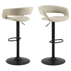 Actona 2er Set Actona Barhocker Grace Stoff Beige Sand
