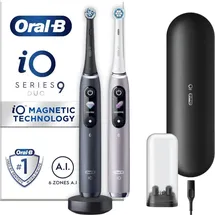 Oral-B iO Series 9 Black Onyx + 2. Handstück Rose Quartz + Aufsteckbürste + Reisetui