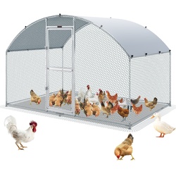 VEVOR Hühnerstall, 3 x 2 x 2 m Hühnerhaus Freilaufgehege mit Sonnenschutzdach PE-Plane, Stahl Kleintierstall Hühnerhaus Dach Geflügelstall Hühnerkäfig für Hühner, Enten, Gänse, Kaninchenn usw.