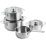 KitchenAid Stainless Steel 7-tlg. Topf-Set, Aluminium, Antihaftbeschichtung – Silber