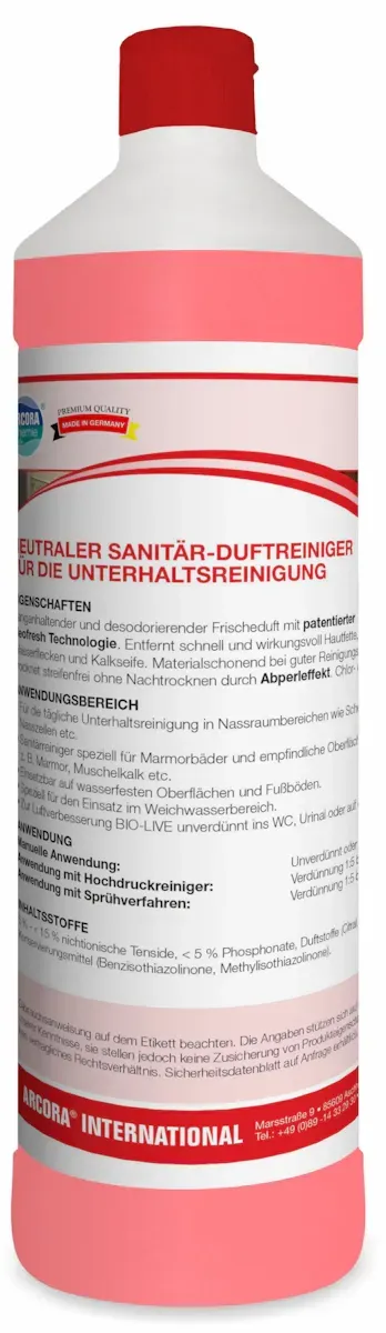 ARCORA Neutraler Sanitär-Duftreiniger für die neutrale Unterhaltsreinigung NEUTRA 7, 1L