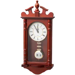 VEVOR Pendeluhr Vintage klassische Wanduhr mit Quarzwerk 600x260x95mm Kieferholz