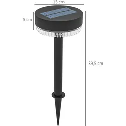Outsunny - Solarlampen - 13L x 13B x 39,5H cm - schwarz