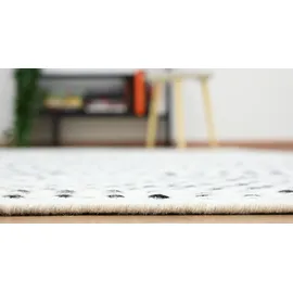 Myflair Wooly Nature Handwebteppich 60 x 90 cm Schwarz/Weiß