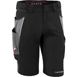 QUALITEX HIGH QUALITY WORKWEAR Qualitex Arbeitsshorts'IRON'' in schwarz/grau, Größe: 62 - modern kurze Arbeitshose - funktional-erweiterbar