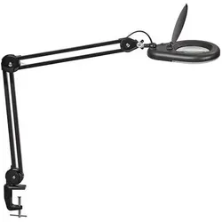 LED-Lupenleuchte Glaslinse 127mm 5Zoll Tischklemme schwarz Abdeckung,runder Kopf