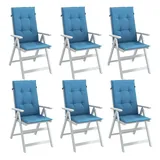 vidaXL Hochlehner-Auflagen 4 Stk. Melange Blau 120x50x4 cm Stoff