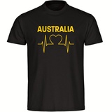 multifanshop multifanshop® Kinder T-Shirt - Australia - Herzschlag - Druck gelb