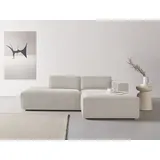Andas Ecksofa »Noord«, mit Kedernaht, Breite 227 cm, Cord, Struktur, Webstoff beige