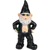 Brubaker Gartenzwerg Cooler Biker 24 cm Schwarz