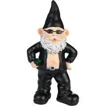 Brubaker Gartenzwerg Cooler Biker 24 cm Schwarz