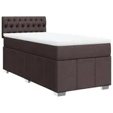 vidaXL Boxspringbett mit Matratze Dunkelbraun 100x200 cm Stoff