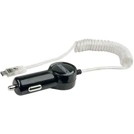 Schwaiger KFZ-Ladeadapter Spiralkabel Micro USB Schwarz/Transparent