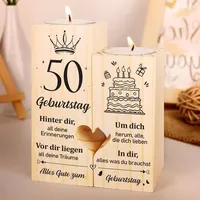 Kerzenständer Holz 50 Geburtstag Frau Geschenke Zum 50. Geburtstag