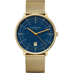 STERNGLAS - HAMBURG - dunkelblau - gold - Milanaise gold / 42MM