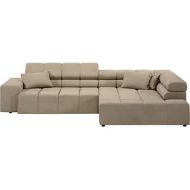 INOSIGN Ecksofa »Ancona incl. Kopfteilverstellung, OTTOs Choice, Breite 319cm, L-Form«, wahlweise motorische Sitztiefenverstellung, auch in Cord + Easy Care, beige