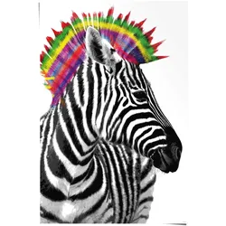 Poster REINDERS "Zebra Punk", schwarz (farbe bild(er): schwarz), B:61cm H:91,5cm, Papier, Bilder