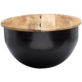 FineBuy Runder Couchtisch Schwarz Holz 60 x 34 cm