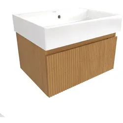 Badezimmerschrank mit Waschbecken SAT Evolution 58x30x44,5 cm honigmatt Eiche SATEVO60DMU2