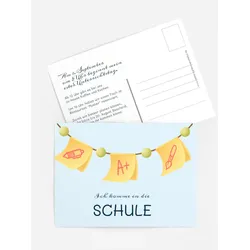 Einladungskarten Einschulung selbst gestalten mit Spruch und Fotos im Onlinedesigner bei Meine-Kartenmanufaktur.de