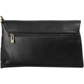 Cluty Abendtasche Leder Schwarz