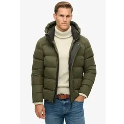 Superdry für Herren. M5011907A Steppjacke mit Kapuze aus Mikrofaser Sport grün (L), Lässig, Recyceltes Polyester, Nachhaltig