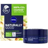 NIVEA NATURALLY GOOD Regenerierende Nachtpflege 50 ml, Gesichtspflege mit 99% natürlichen Inhaltsstoffen, Nachtcreme mit Bio-Arganöl & wertvollen Ölen