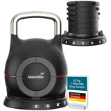 Skandika Kettlebell Paino Kugelhantel verstellbar 2 bis 20 kg schwarz