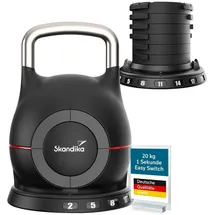 Skandika Kettlebell Paino Kugelhantel verstellbar 2 bis 20 kg schwarz