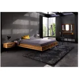 Lomadox Schlafzimmer-Set KABALA-165, (Spar-Set, 5-tlg., Bettgestell Nachttische), Liegefläche 140x200 cm, Eiche massiv geölt, teilmontiert braun