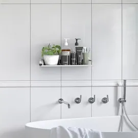 Intirilife Duschablage aus Edelstahl mit 60 x 13 cm - Duschkorb Duschregal Badregal mit praktischen Ablaufrinnen zum Bohren für Bad und Küche