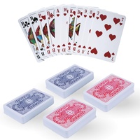 Bestlivings Spielkarten Kartenspiel 4 x 55 Blatt - Profiqualität für Rommé, Bridge,Canasta Poker oder Skat u.v.m. - Französisches Bild (2X Rot - 2X Blau)