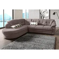 Ecksofa SIT & MORE "Savoni L-Form", grau, B:267cm H:90cm T:206cm, NaturLEDER (echtes Rindsleder) in Sitz und Rücken. Korpus in passendem Kunstleder SOFTLUX bezogen;Luxus-Microfaser (100% Polyester);Struktur ( 100% Polyester);Luxus-Microfaser ALTARA NUBUCK (100% Polyester), Sofas, Ecksofa, wahlweise mit Bettfunktion