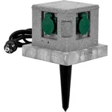 Grafner Gartensteckdose 1 St. Grau