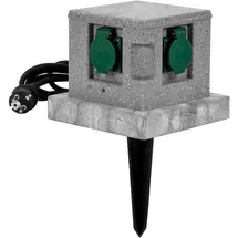 Grafner Gartensteckdose 1 St. Grau