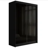 altdecor Schiebetürenschrank 120 x 215 x 61 cm Schwarz