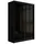 altdecor Schiebetürenschrank 120 x 215 x 61 cm Schwarz