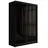 altdecor Schiebetürenschrank 120 x 215 x 61 cm Schwarz