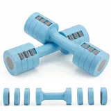 Hantelset für Frauen, verstellbar, 4-in-1-Gewichte, Hantelpaar, jeweils 1 kg/1,5 kg/2 kg/2,5 kg, Freihanteln für das Heimfitnessstudio, Handgewichte für das Krafttraining (Blue, 0.5 KG)