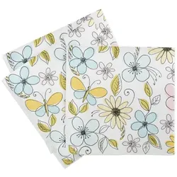 Sovie HOME Serviette Nikita aus Linclass® Airlaid 40 x 40 cm, 12 Stück Schmetterling Blumen Frühling Sommer
