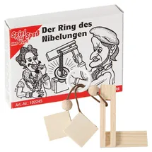 Bartl 102245 Mini-Holz-Puzzle Der Ring des Nibelungen aus kleinen Holzteilen, einem Ring und einer Schnur