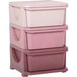 HOMCOM Spielzeugaufbewahrung, 3Ebenen, Kommode Kinderzimmer, kleiner Schubladenschrank für Kinder, Rosa   Aosom.de