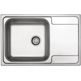 Deante Soul Edelstahl links Einbauart Abtropffläche 790 x 500 mm